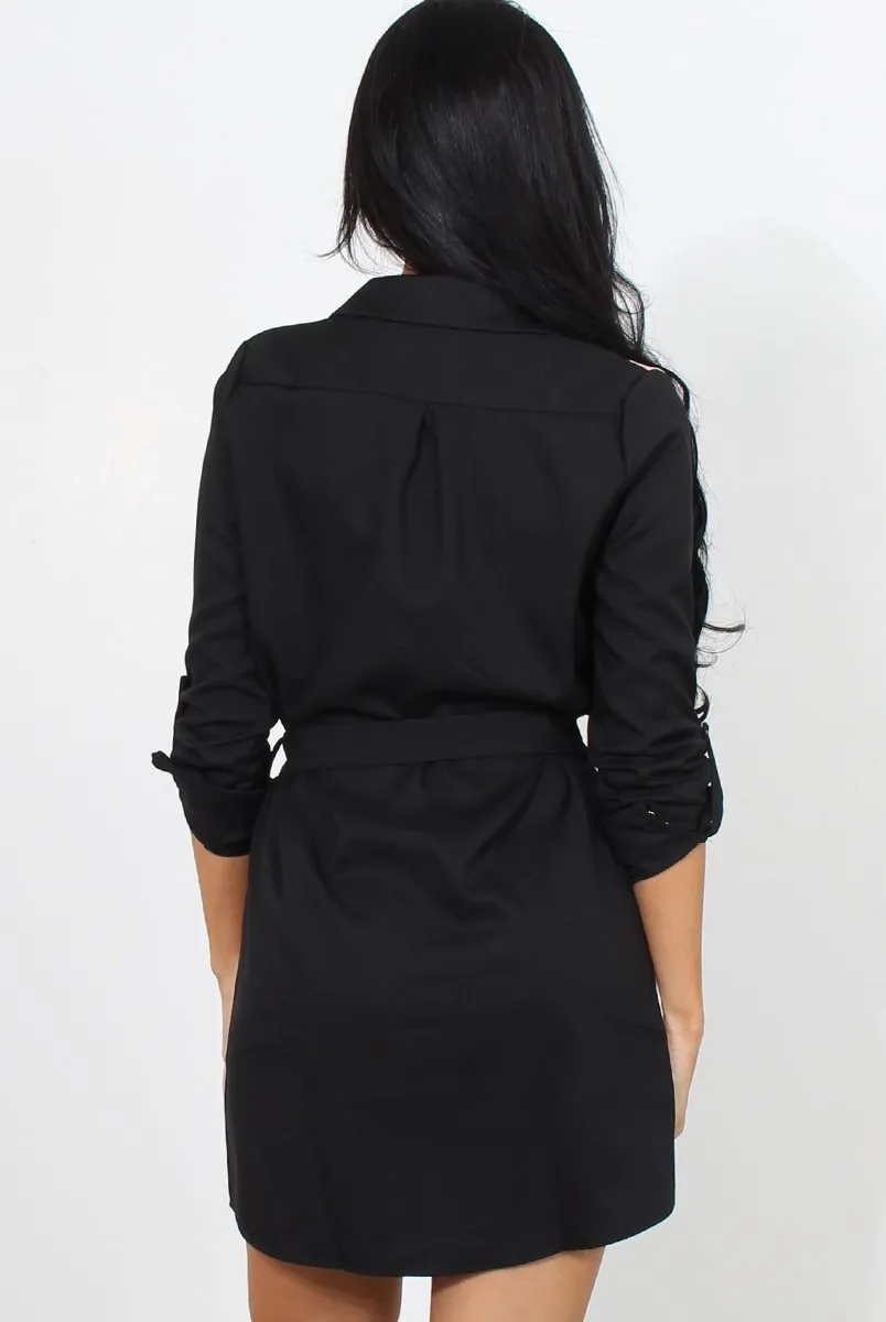 Harper Camel Panel Shirt Dress