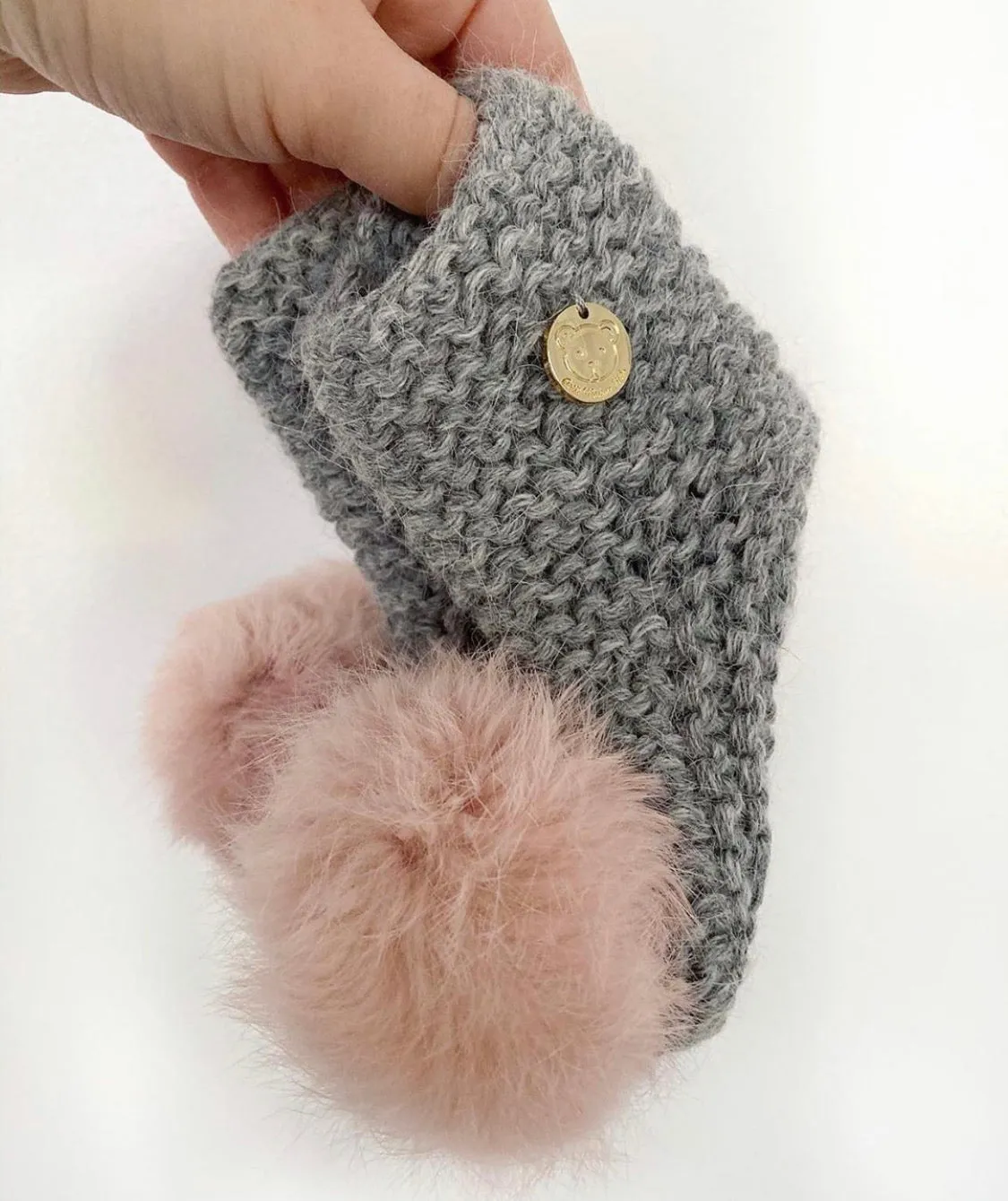 Petite Maison Kids Angora Pom Pom Booties